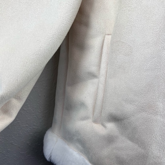 Cupcakes & Cashmere Faux Suede & Fleece Draped neck‎ Moto Jacket, S - Picture 5 of 9